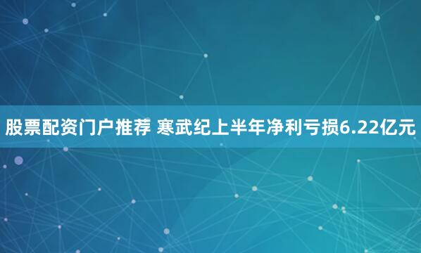 股票配资门户推荐 寒武纪上半年净利亏损6.22亿元